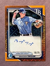 Brayden Taylor 2024 Bowman Chrome Mega Box Auto BMA-BT Orange Refractor /25