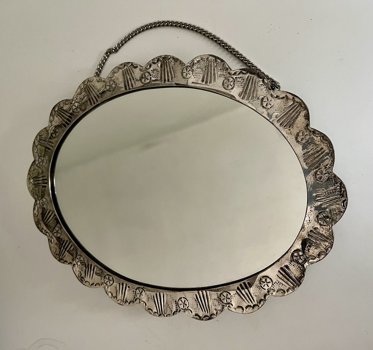 TOUS スペイン 純銀 シルバー 925 フォトフレーム ビンテージ Vintage Turkish 900 Sterling Silver Oval Wedding Mirror