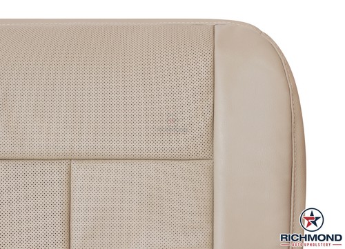 2015 Expedition Limited-Driver Side Bottom PERFORATED AC Leather Seat Cover Tan - Picture 8 of 12