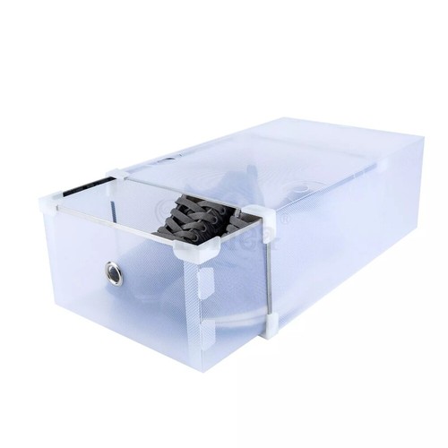 10X Clear Plastic Shoe Storage Boxes Drawer Stackable Foldable Organiser Durable - Picture 14 of 15