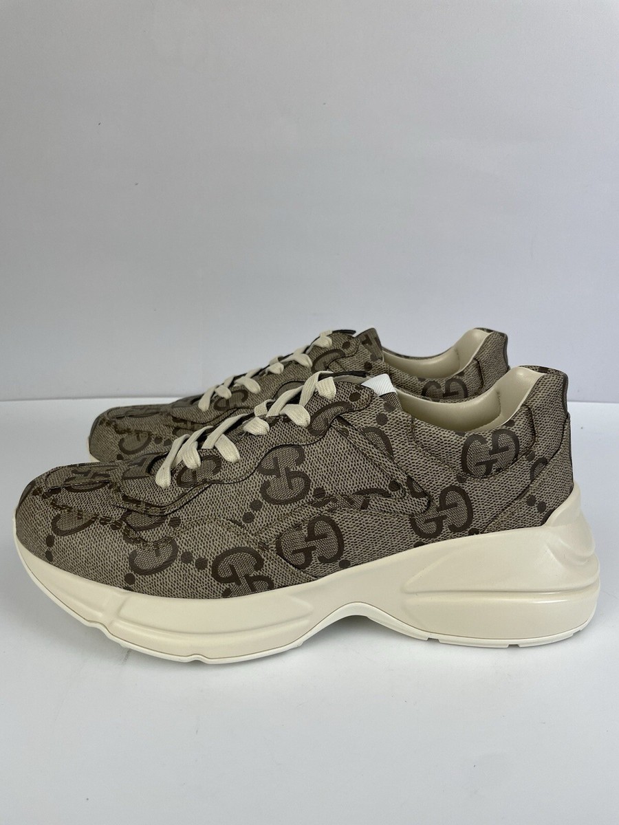 Gucci GG Rhyton 100 Beige Monogram Sneaker Men display picture 2
