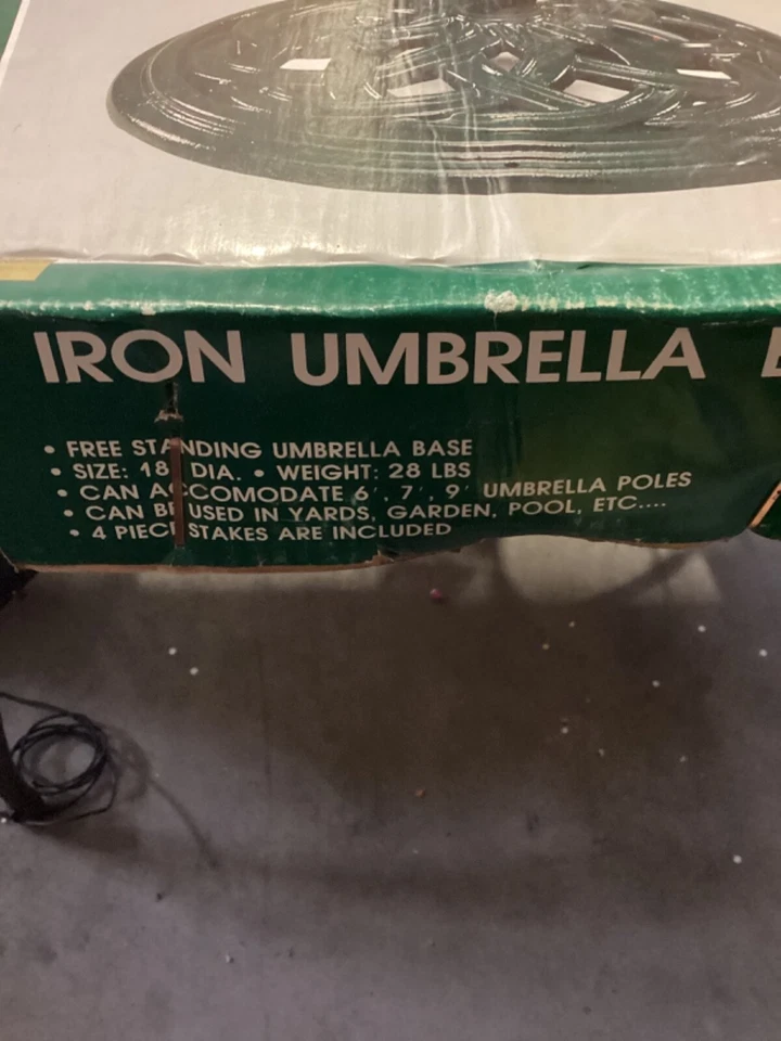 NUEVO Base/Soporte Paraguas de Hierro Fundido Verde Caldor 18” De Colección Foto 2 de 4