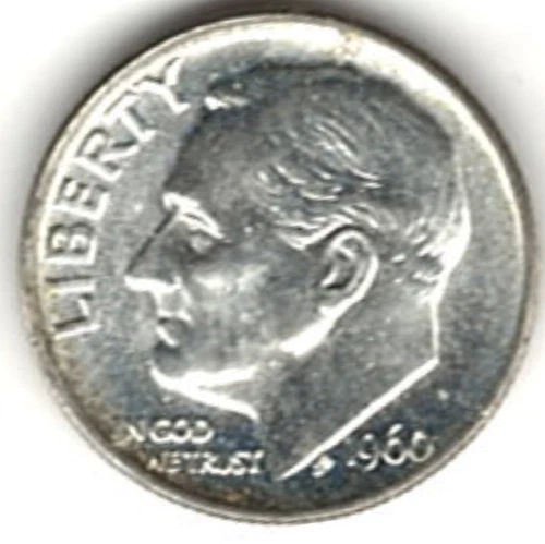 1960 ROOSEVELT DIME in BRILLIANT UNCIRCULATED CONDITION stk R .37