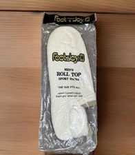 VTG Socks Orlon Acrylic Footjoy Mens Sport Low Cut Roll 80s 9-11 White 90s Golf
