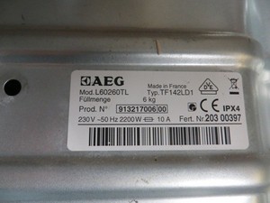 Waschmaschinen Ersatzteile Von AEG Frontlader Model: L60260TL Typ: TF142LD1