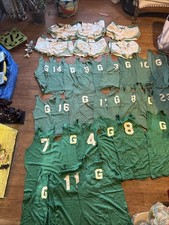 Vintage Basketball Uniforms Green G College Numbered 26 Jerseys 1950s 1960s 1970
