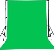 Green Screen Backdrop 1.5M x 2.1M (5ft x 7ft) for Live Studio Zoom Sessions Liv