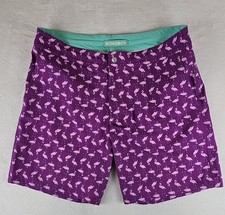 Bonobos Board Shorts Swim Trunks Mens 33 Purple Flamingo All Over Mesh Lining