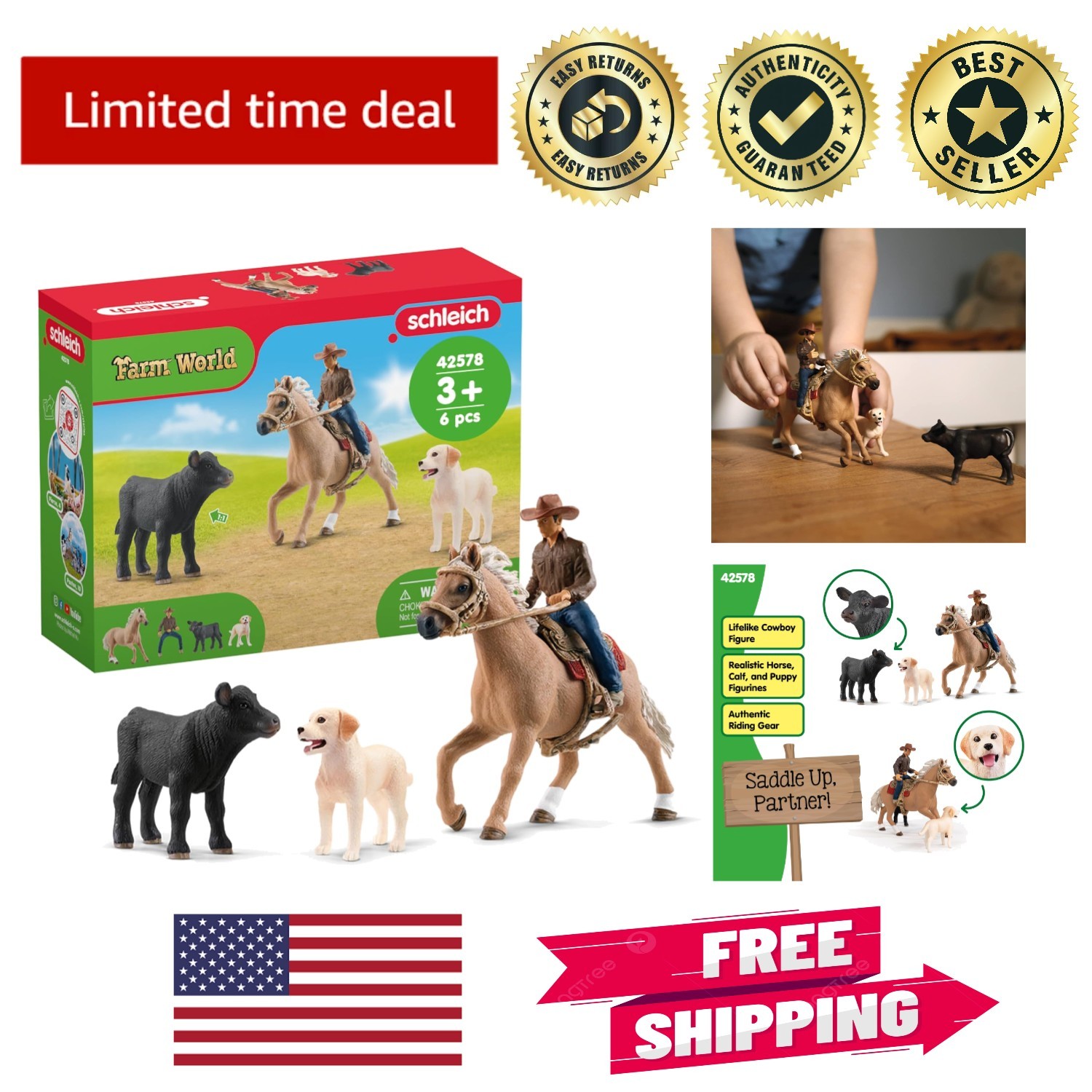 action figures playsets Engaging 6PC Rodeo