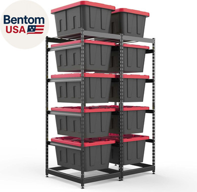 27 Gallon Storage Bin Rack Organizer, Heavy-Duty Tote Storage Rack, 5-Tier Stand