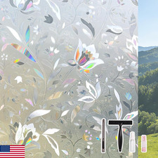 Donox Window Privacy Film Frosted Stained Glass Pattern Decorative Window Films