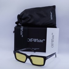New Off-White OERI13A WARREN 1018 Shiny Black/Yellow 54-17-145 Sunglasses
