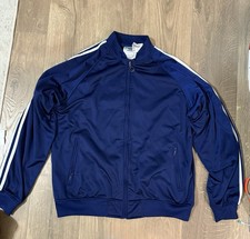 Vintage 90s Adidas Track Jacket Trefoil 3 Stripes Full Zip Blue Mens Medium