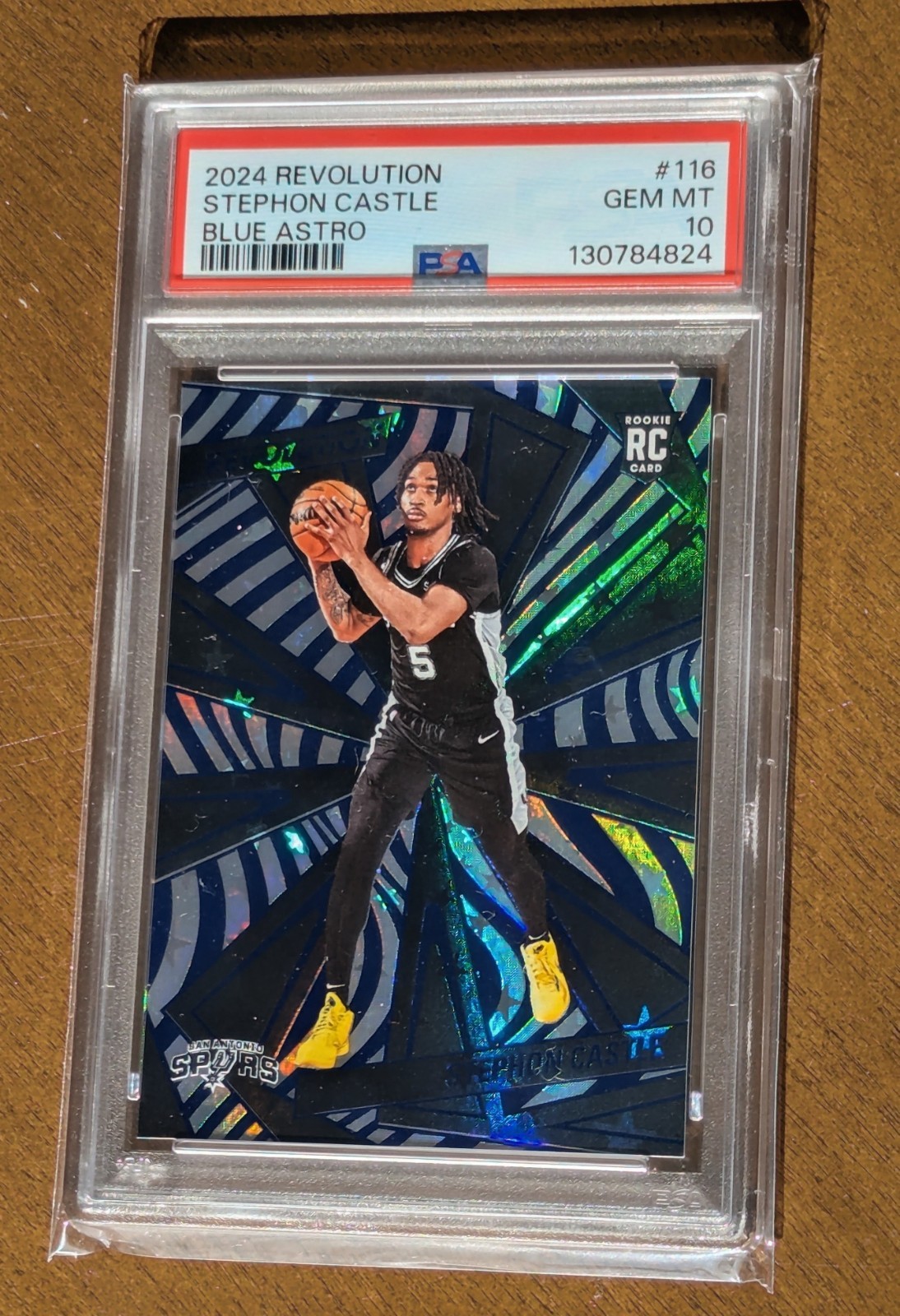Stephon Castle 2024 Revolution Blue Astro /99 #116 PSA 10 Rookie RC Spurs POP 5