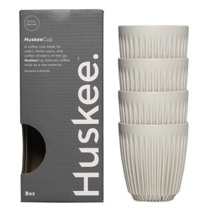 Huskee Tazza Riutilizzabile In Carbone - 12 Oz, In Fibra Di Bucce Di Caffè, Atossica, Lavabile In Lavastoviglie, Coperchio Universale - 6
