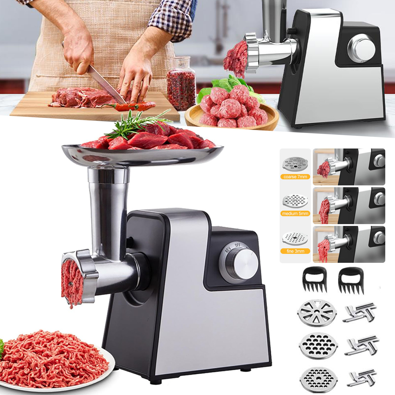 Heavy Duty 3000W Electric Meat Grinder Suasage Stuffer Machi