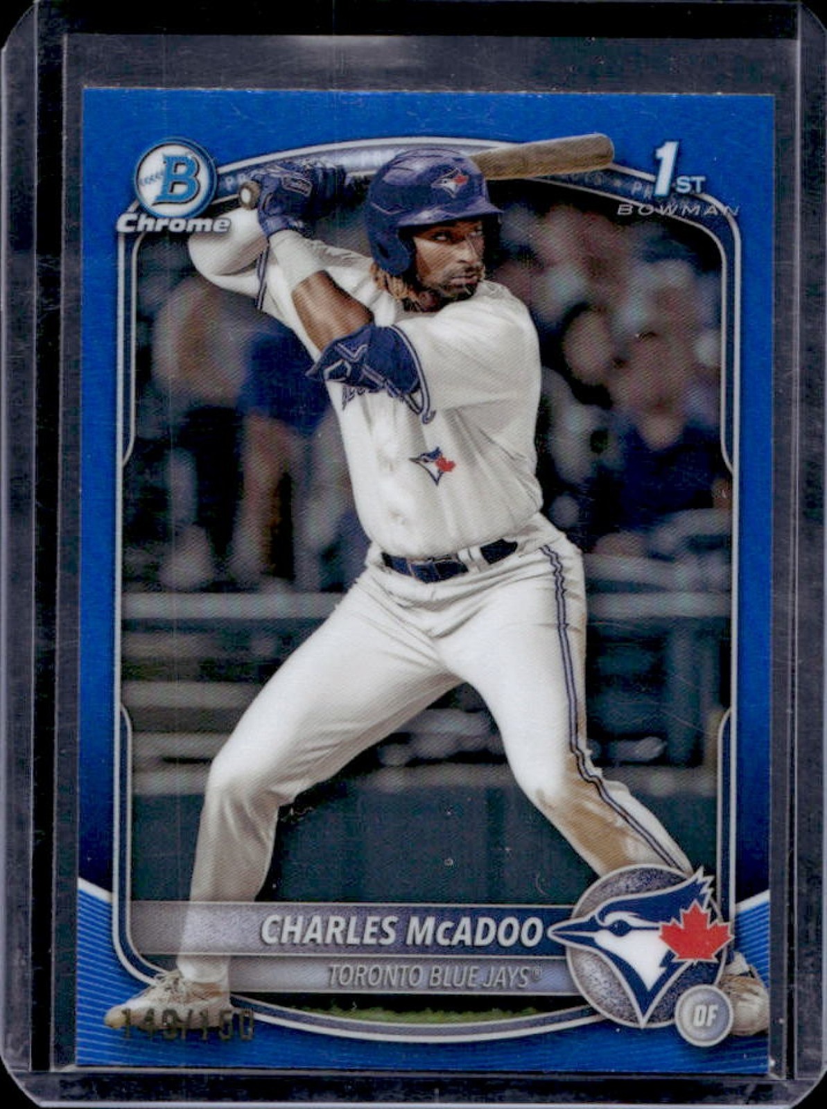 2025 Bowman Charles McAdoo Chrome Blue Refractor 1st #140/150 Jays