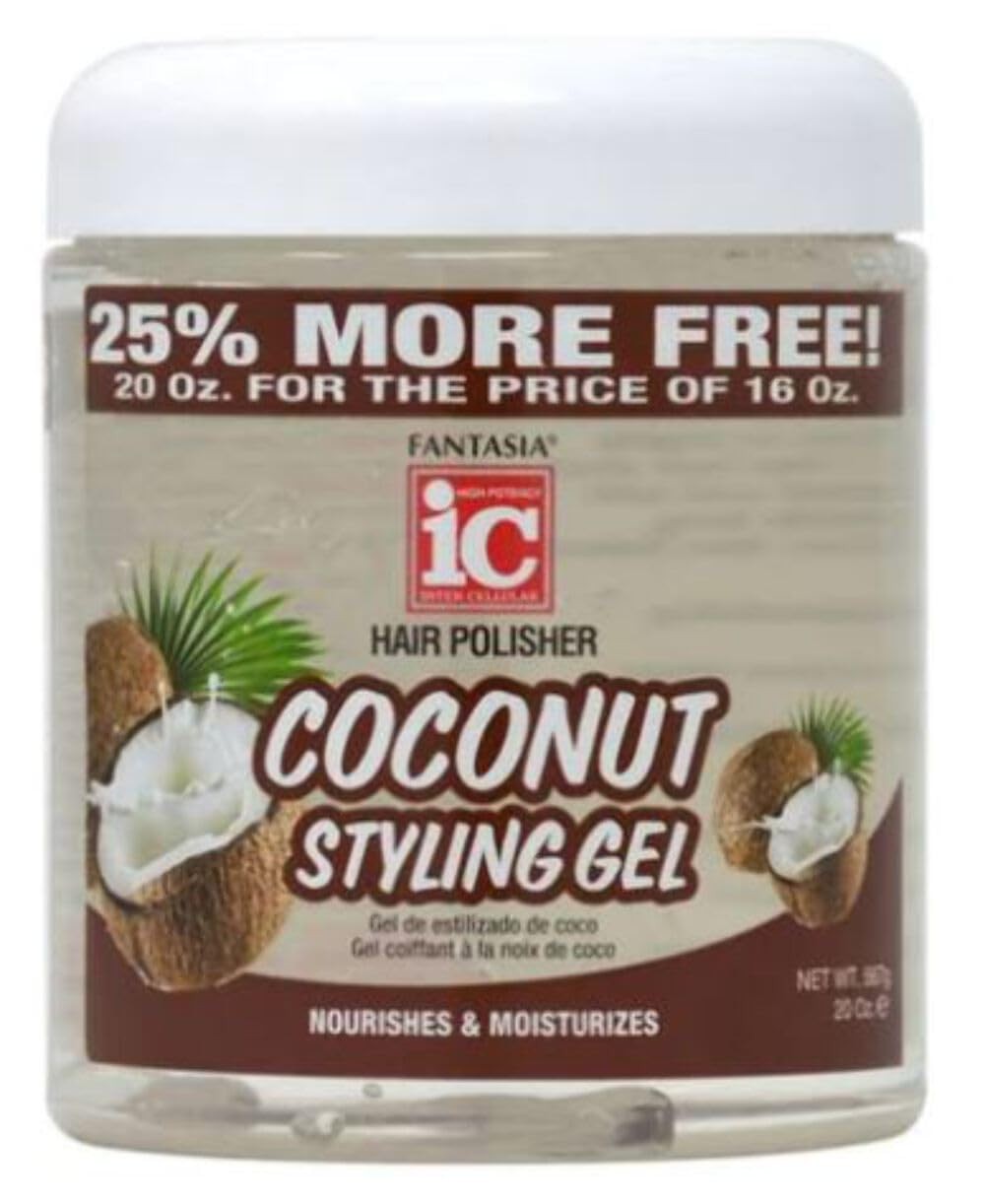 Coconut Styling Gel 20 Oz Non Flaking Alcohol Free Hair Polisher For All Types