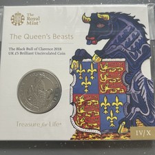 Royal Mint 2018 The Queens Beasts The Black Bull of Clarence Brilliant Coin 141 