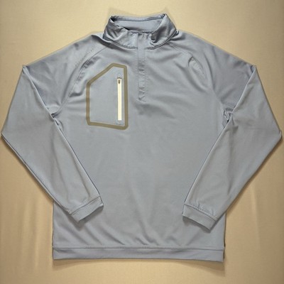 Peter Millar Crown Sport Forge Performance READ 1/4 Zip Pullover Blue Mens Small