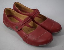 Ladies Clarks Unstructured Un Helma Red Leather Mary Jane Shoes Size UK 6.5