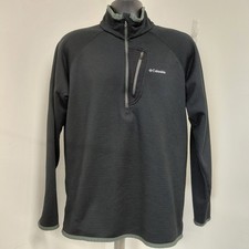 Columbia Sweater Men's Large Black Fleece Quarter Zip Omni-Wick Outdoors Casual