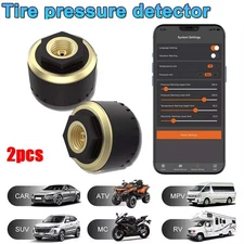 2pcs Motorcycle Tire Pressure Sensors TPMS Monitoring System Bluetooth 5.0