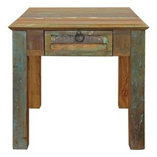 Trinidad 1-Drawer Solid Wood End Table in Multi-Color