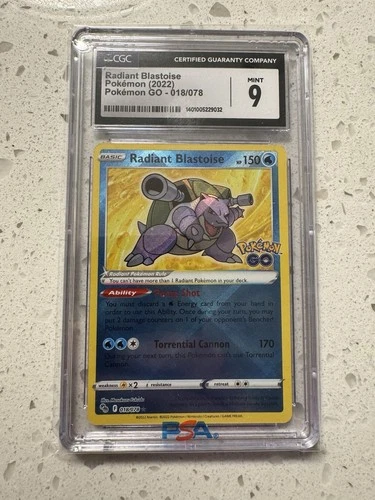Radiant Blastoise Pokemon (2022) - 018/078, CGC 9