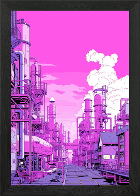 Lofi Rosa Retro Gerahmtes Wandbild Poster Leinwanddruck Bild