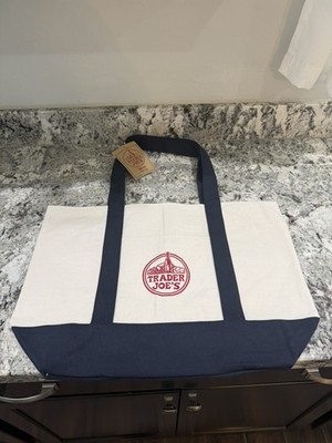 Trader Joe s Large Canvas Tote Bag. Navy Blue, New With Tags