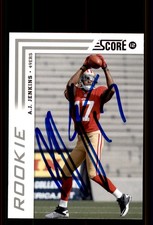 Signed Football Card Auto A.J. Jenkins 2012 Score #301 San Francisco 49ers