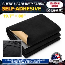 Black Suede Headliner Fabric Material for Car Auto Headliner  Trim 19.7"  80"