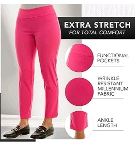 Zac & Rachel Womens Size 10 Pull On Pants Mesh Tummy Control Slim Chocolate New - Picture 10 of 10