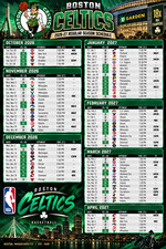 2026-27 Boston Basketball Magnet Schedule | Refrigerator | Locker | Office