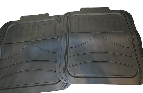Universal Black Rubber All-Weather Floor Mats - Set of 2 - Durable Auto Trims