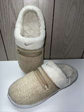 Nike Women Size 11 Burrow Slipper Sanddrift Tan Light Bone Zipper Slip On Dr8883
