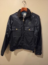 True Vintage Police Black Jacket Corduroy Gold Button Sz 40 USA Made 60s 70s VTG