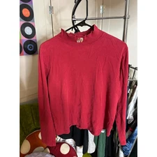Fall mock neck NORTHERN ISLES Red  Long Sleeve Top Women's Size Medium