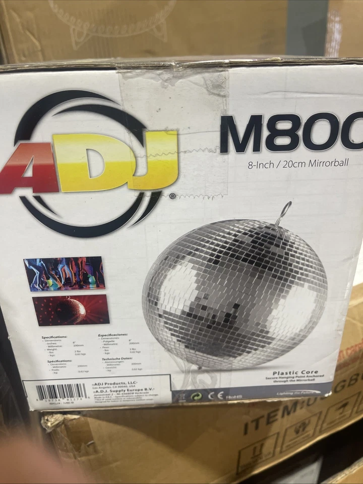 American DJ - 8-BALL - 8 in Glass Mirror Disco Ball w/ Hook - Image 2 of 2