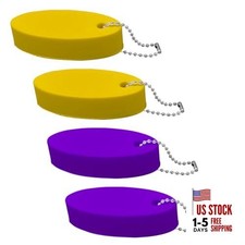 4PCS Foam Floating Keychains for Boat Keys, Bright Color Boating Yellow purple