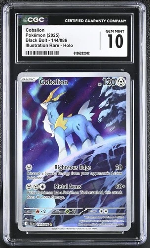 Cobalion IR 144/086 Black Bolt CGC 10 Gem Mint 2025