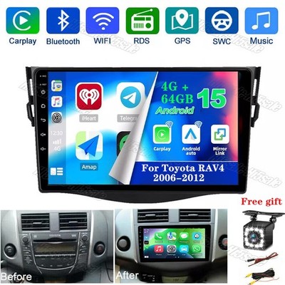 Android 15 Car Stereo For 2006-2012 Toyota RAV4 9'' 2Din 64GB Radio GPS Carplay