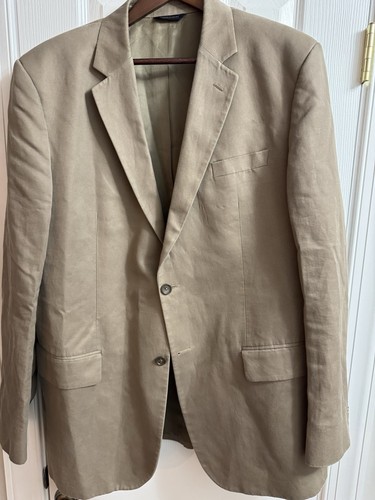 Banana Republic Sport Coat 46L Men Gray Linen Cotton Blend Blazer Jacket - Picture 2 of 10