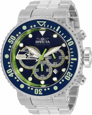 NEW  INVICTA WATCH NFL SEATTLE SEAHAWKS  33143 52MM VD53 QUARTZ / BOX