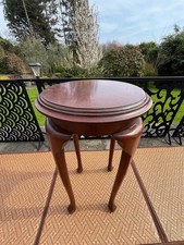 Gorgeous Vintage Tall Wooden Mahogany Plant Stand Table Queen Anne Legs Pedestal