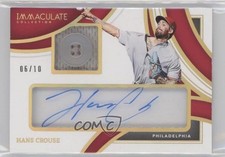 2022 Panini Immaculate Prime Relics Clear Button 6/10 Hans Crouse #ICP-HC 04cw