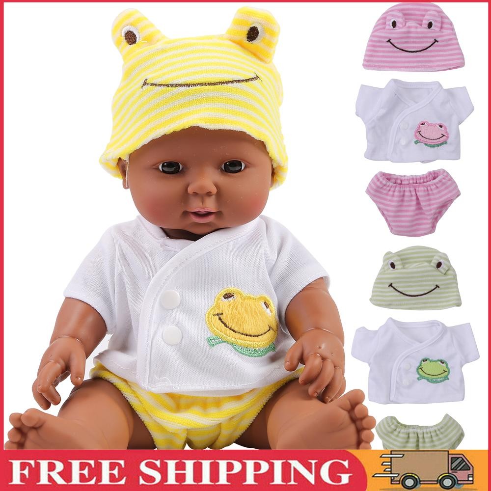 Lebensechte afrikanische Babypuppe, 12 Zoll/30 cm realistische Kleinkindpuppen,