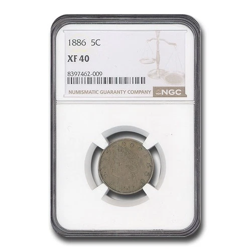 1886 Liberty Head V Nickel XF-40 NGC