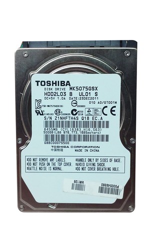 Toshiba MK5075GSX HDD2L03 500GB 2,5" SATA II Laptop Festplatte 5400RPM